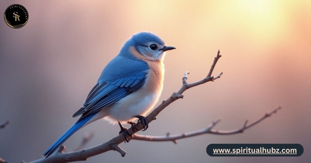 blue bird meaning at sunrise symbolizing life transitions, hope, and divine timing