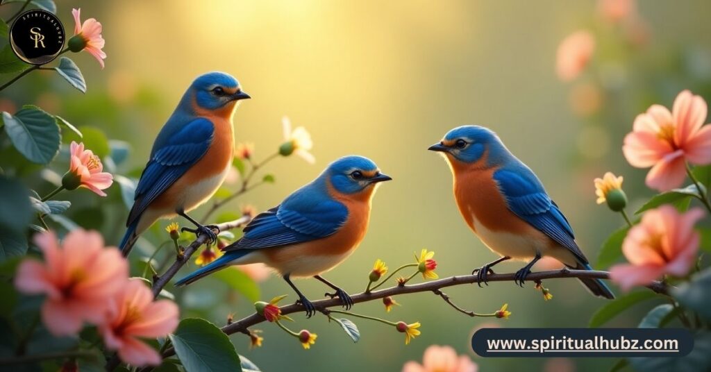 Bluebirds in pairs or groups representing joy, community, and the need for uplifting relationships