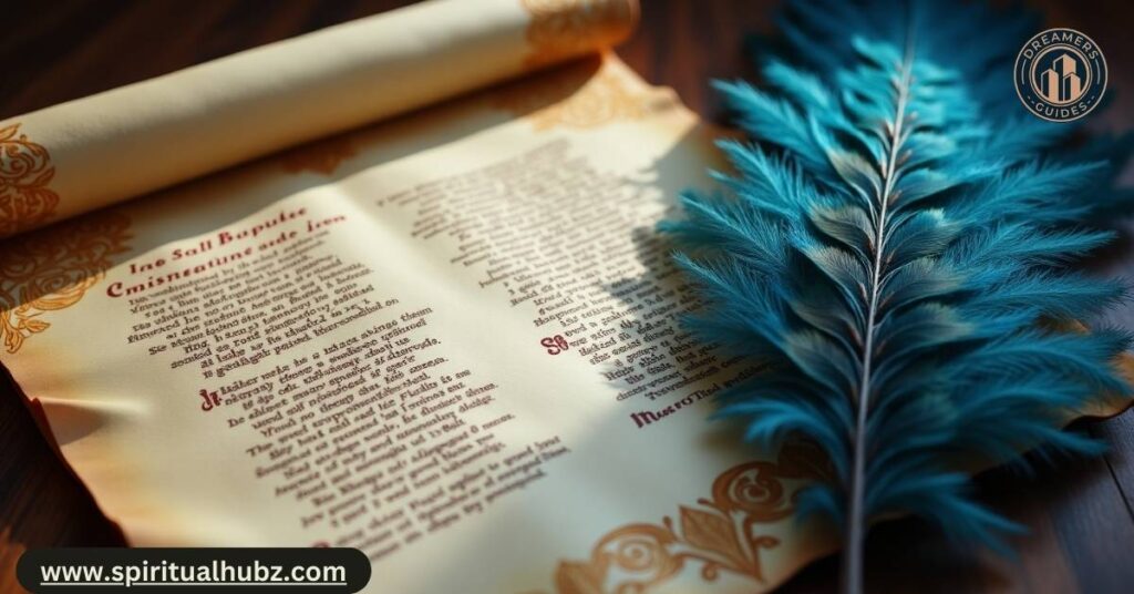 Biblical symbolism of the color blue and its connection to feathers