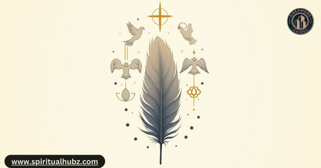 Feather and scripture imagery, showing biblical reflection and feather symbolism