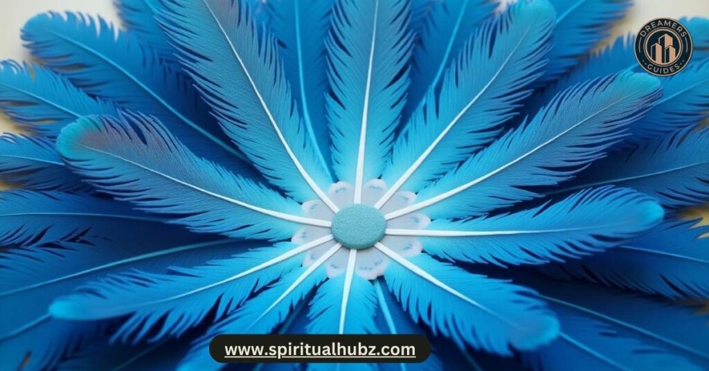 Symbolic characteristics of the color blue and their spiritual connection to feathers