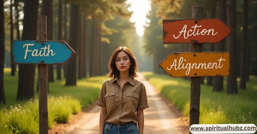Person at a crossroads symbolizing the guidance of 1111 angel number and its connection to taking action, similar to the 2222 angel number meaning