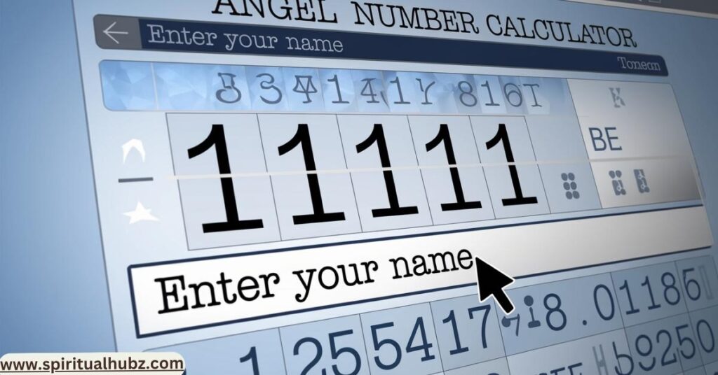 Online angel number calculator tool showing name-to-number conversion for spiritual insight