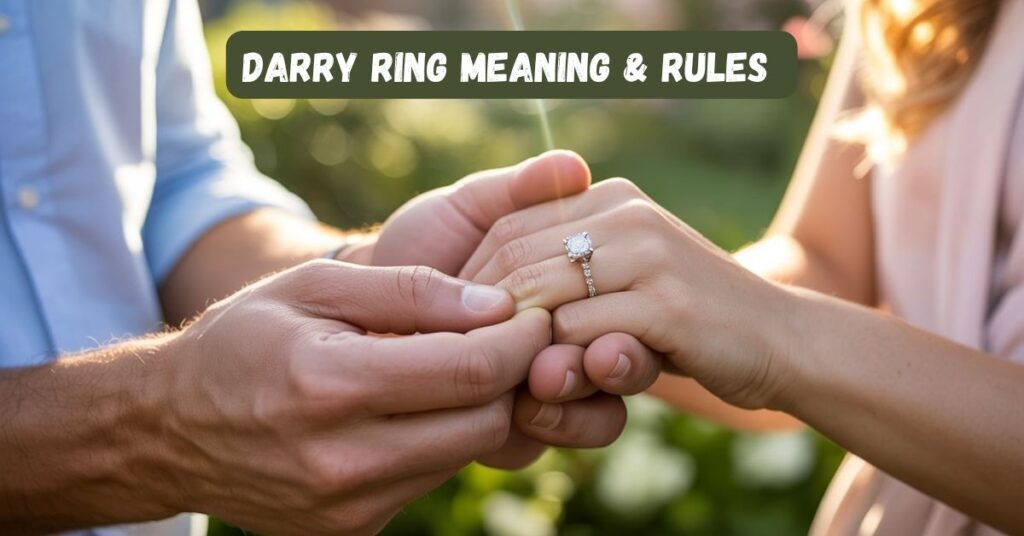 Couple engaged with a Darry Ring showcasing the one-ring-per-lifetime commitment rule in 2025