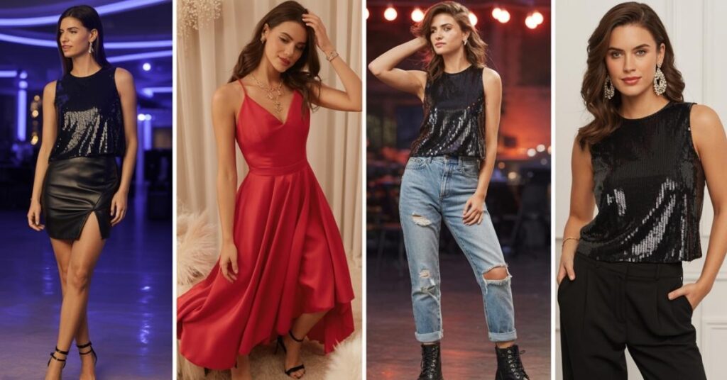 Going out top styled for multiple events, showing outfit versatility for date nights, concerts, and nights out