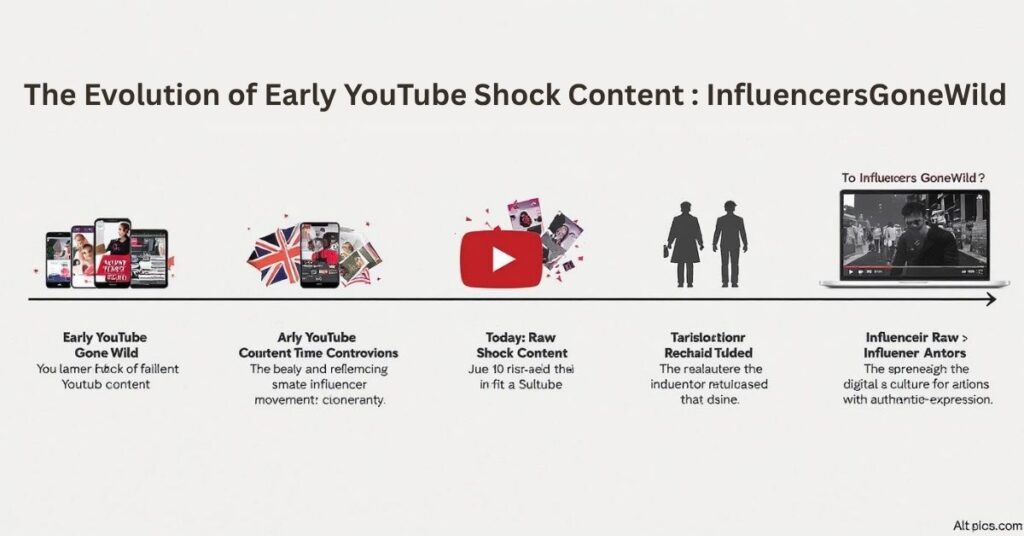 Vintage YouTube screenshots and early vlogger clips showcasing the controversial roots of the InfluencersGoneWild trend