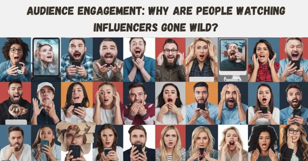 Social media users intensely watching influencer drama unfold on screens, captivated by controversial content from InfluencersGoneWild